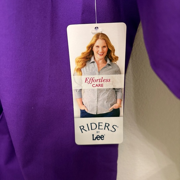 Riders by Lee Wrinkle Resist Shirt - Purple, 1X - NWT - Picture 5 of 7